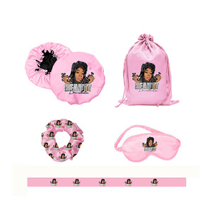 Oem/ODM tóc bonnets lụa với chất lượng tốt nhất Double Layer satin bonnets với biểu tượng tùy chỉnh - Product Image 6