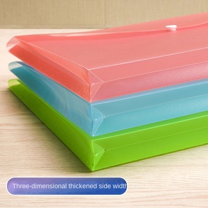 A4 Thickened Snap-Closure 3D Document <strong>Folder</strong> PP Transparent Button Bag Office Storage Waterproof Document File Wholesale - Product Image 2
