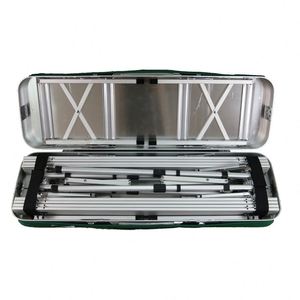 Mesa de piquenique dobrável para acampamento ao ar livre, mala de alumínio para festas em família e bancos - Product Image 5