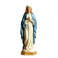 BZY Jungfrau Maria Statue Handbemalte Harzfigur Gesegnete Mutter Religiöse Figur Katholische Kirchendekoration Großhandel OEM Fabrik