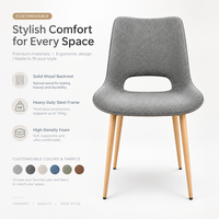 Chaise commerciale B2B à dossier en cuillère, structure en fer robuste, assise en lin à mousse haute densité, couleur personnalisable, pour hôtels et restaurants