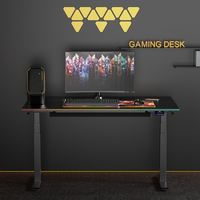 JIECANG Ergonomique Double Moteur RGB Lumière PC Ordinateur Électrique Sit Stand Gaming Desk pour E-sports