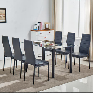 Set di tavoli da pranzo impilabili esterni moderni rettangolari di lusso a 4 <span class=keywords><strong>sedie</strong></span> - Product Image 2