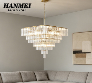 French Murano Glass <b>LED</b> Chandelier Adjustable Height-Warm White <b>Light</b> <b>for</b> Villa Bedroom Living <b>Room</b>-Retro Luxurious Lighting HM- - Product Image 4