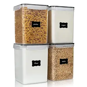 4-teiliges großes Lebensmittel-Speicher-Set 5,2 L luftdichte Lebensmittel-Speicherbox aus Kunststoff ohne BPA für Mehl, Zucker, Backwaren