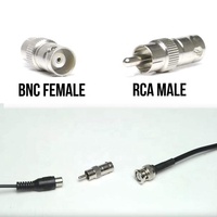 Adaptateur vidéo BNC mâle vers RCA mâle, câble coaxial, contact en cuivre, boîtier en alliage de zinc 50, connecteur pour système de caméra CCTV