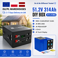 EU-Lagerbestand 16S 51,2V 314Ah JK DIY-Gehäuse+250A Schutzschalter+Vorinstallation+Versand ohne Mehrwertsteuer 3-7 Tage Lieferung nach Lettland
