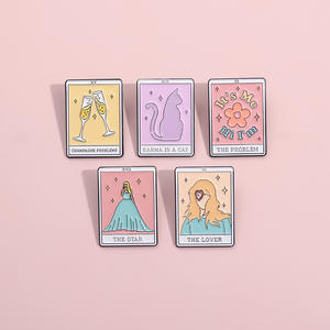 Pin esmaltado de Metal <span class=keywords><strong>Tarot</strong></span> Star Around the Music Taylor Broche creativo Insignia de Metal Accesorios de ropa Regalos Insignias esmaltadas personalizadas - Product Image 3