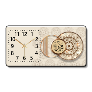 100X50cm usine prix de vente haute brillance peinture métal moderne salon fond silencieux suspendu cristal horloge murale personnalisée - Product Image 1