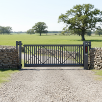 Portail principal en fer moderne HengBo, portail en porte-à-faux, portail de sécurité en aluminium pour allée, portail coulissant, prix d'usine pour ferme, jardin