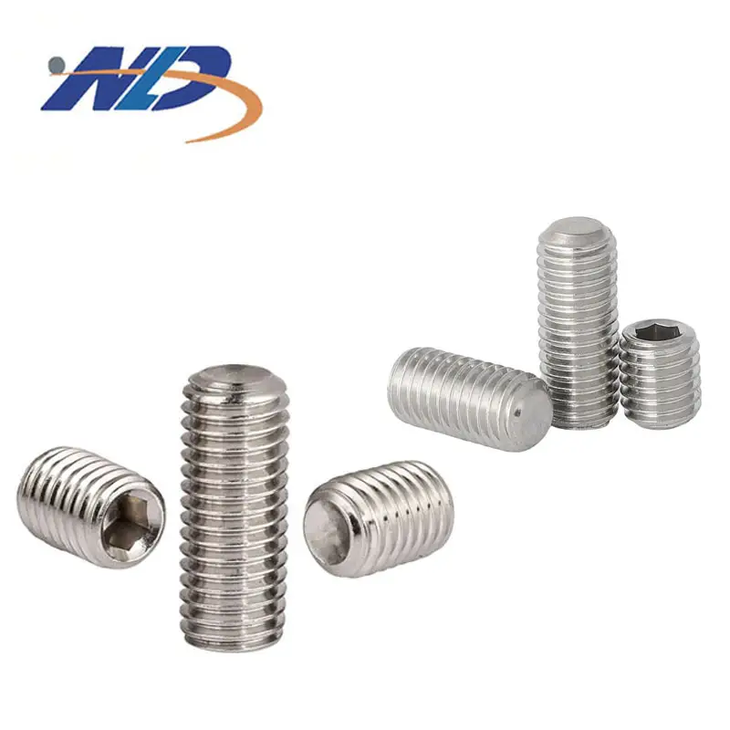 Customized stainless steel fine thread m9 door handles micro double ended hex stainless steel grub screw