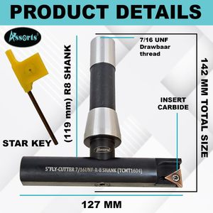 Assorts 5 In Balanced Fly Cutter R8 Shank Single Flute Tcmt1604 Insert For Cnc <b>Machining</b> Center - Product Image 4