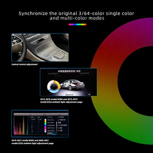 Luce Ambientale LED per Interni Auto, 64 Colori, per Bocchette d'Aria Anteriori e Posteriori, Compatibile con Mercedes Benz Classe C W205 GLC <span class=keywords><strong>X253</strong></span> - Product Image 6