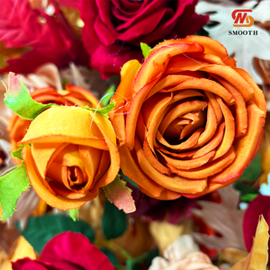 Chemin de table en fleurs artificielles en soie rose d'automne fait à la main, lisse et doux, pour mariage, jardin, événements, décoration de Noël, vente pour la Saint-Valentin - Product Image 3