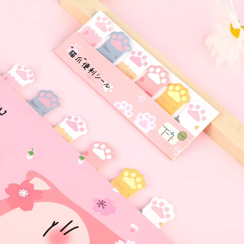 Cat Paw Memo Pad Mini 120 pagine segnalibro Post indice Tab Sticky Notes forniture scolastiche per ufficio