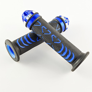 Qiangye <b>Motorcycle</b> Handlebar <b>Grips</b> Black Blue Aluminum Alloy Anti Slip Rubber For Bike Handlebar Accessories - Product Image 1