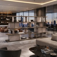 Étagère de présentation moderne en MDF de qualité E1 avec finition cristal, résistante aux rayures, en bois de burl de luxe