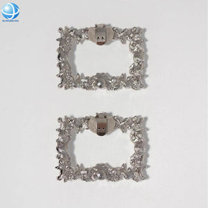 Gesper logam lapisan emas dapat dilepas untuk sepatu pengantin perhiasan atas aksesori klip sepatu manik-manik berlian imitasi mutiara - Product Image 5