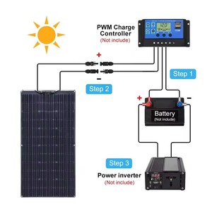 Kit de panneaux solaires flexibles 100W/200W, sortie 19,8V <span class=keywords><strong>12V</strong></span>, efficacité 20-21%, noir, contrôleur complet pour <span class=keywords><strong>chargeur</strong></span> de batterie de camping-car et maison - Product Image 4