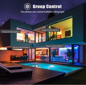 Iluminação de teto inteligente alexa tuya rgbcw, luz de painel de luz ambiente para sala 24w 1600lm, funciona com wi-fi, app, controle de voz, lâmpada de teto - Product Image 6