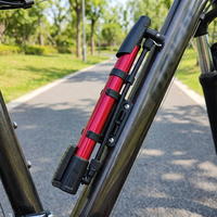 Mini pompe à vélo portable en alliage d'aluminium avec support de cadre, 4 couleurs, avec embout à bille, repose-pieds pliable, pour VTT et vélo de route