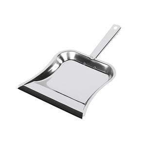 Recogedor de basura Lady Dustpan de acero inoxidable con mango y borde para limpieza - Product Image 1