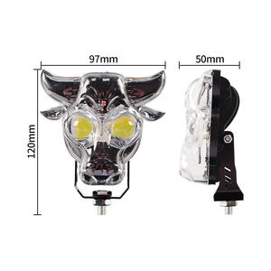 Nouveau phare de moto 12V 20W au design de vache, éclairage externe RVB coloré pour moto, lampe d'éclairage auxiliaire pour véhicule - Product Image 2