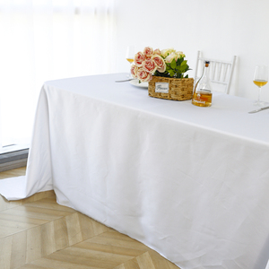 Trắng cao cấp Polyester 72 bằng 120 hình chữ nhật Khăn trải bàn polyester trắng 90x156inch 200 GSM Khăn trải bàn - Product Image 4