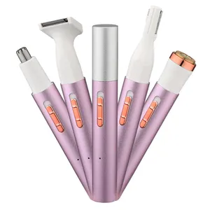 4-in-1 electric rechargeable portable hair remover eyebrow trimmer epilator for women