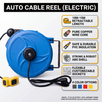 Enrollador de Cable Retráctil Bondecho HR05-C, CA 110V-240V, Aislamiento de PVC, Núcleo de Cobre Puro, Opciones de Múltiples Longitudes para Automóvil