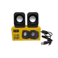 Altavoz Mini con Cable T-WOLF S10, Altavoz Pequeño para Computadora, Altavoz Portátil Económico, Altavoz USB con Audio de 3.5 mm para Computadora de Escritorio, Laptop, PC