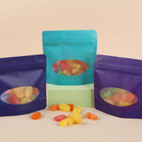 Sachet Doypack Personnalisé Imprimé, Qualité Alimentaire, avec Fermeture Zip et Fenêtre, Refermable, pour Bonbons, Noix, Café et Chips