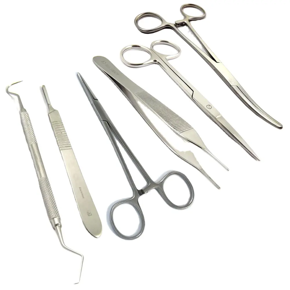 止血鉗子/外科用はさみ/BPハンドルを備えた基本的な一般外科解剖キット