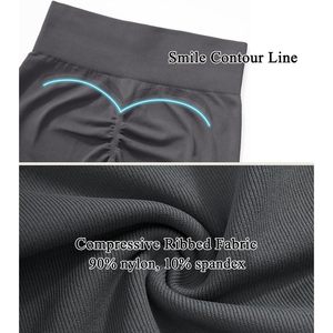 FOXA Smile <b>Butt</b> <b>Lifting</b> Workout <b>Leggings</b> High Waisted Seamless Compression Yoga Pants Women's Gray - Product Image 5