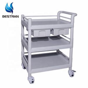 BT-UY018 Mobiele Kleine Maat Lichtgewicht 3 Lagen Wielen Abs Plastic Instrument Utility Carts Trolleys Medische Apparatuur Trolley - Product Image 2