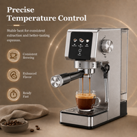 Cafetera Espresso de 20 Bares con Panel Táctil, Control Preciso de Temperatura, Máquina Multifuncional para Preparar Café