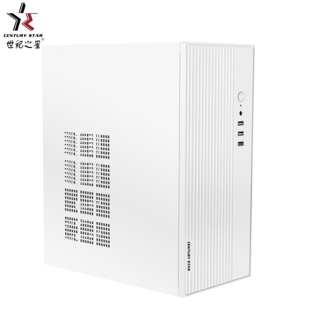 White MATX Mini ITX Computer Case Aluminium Alloy Gaming Tower with PC Cabinet Desktop Mini ITX Case