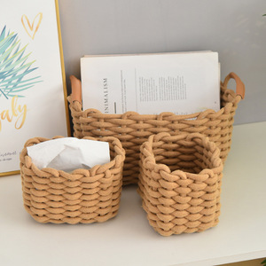 Factory Hot Sale <b>Storage</b> <b>Baskets</b> Woven Cotton Rope <b>Basket</b> Organizing Home Decoration - Product Image 2