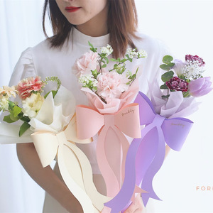 Vente en gros de boîtes à fleurs fraîches haut de gamme, avec nœud, pour la Saint-Valentin, la fête des mères, emballage en papier laminé - Product Image 2
