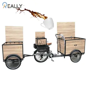 Multi Function Electric Tricycle Coffee Vending Carts 3 Wheels Adult Cargo Bike For Sale With Ce Certification Coffee Cart Bicyc