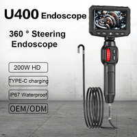 Endoscope industriel HD 1080P à double direction 360 degrés, objectif unique 3,9/6 mm, écran IPS 4,3 pouces, étanche IP67, pour tuyaux de voiture