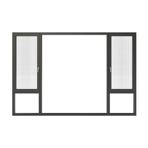 Fenêtres à battants en gros, fenêtres à triple glissière avec battant supérieur pour maisons, cadre fin en aluminium noir, fenêtres à battants - Product Image 3