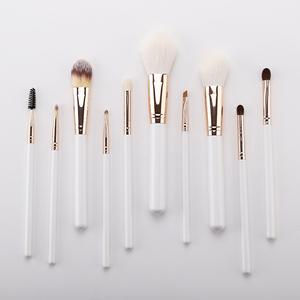 Juego de 10 brochas de maquillaje con gran descuento, herramientas de belleza, brochas <span class=keywords><strong>profesionales</strong></span> con logotipo personalizado, base de pelo de cabra, juego de brochas de maquillaje - Product Image 1
