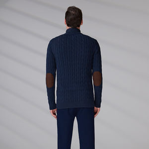 Custom Knitted Cable Knitwear Men Trendy Winter Long Sleeve Men's Clothing <b>Zip</b> Up <b>Cardigan</b> Cotton Sweater - Product Image 6