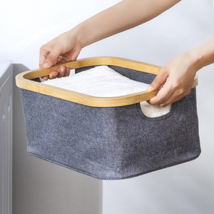Folding Laundry <b>Basket</b> Gray 38x26x17 <b>Rectangle</b> Space Saving Clothing Organizer Bathroom <b>Storage</b> Bin - Product Image 1