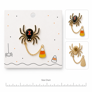 Broche en émail souple <span class=keywords><strong>araignée</strong></span> d'Halloween, pendentif maïs sucré, chaîne dorée, bijoux effrayants, broches, vente en gros, broche de revers en métal personnalisée - Product Image 2
