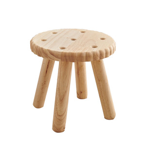 Solid Wood Stool Natural Color Stackable Home <b>Shoe</b> Changing <b>Bench</b> Living Room Footstool Adult And Elderly Use - Product Image 5