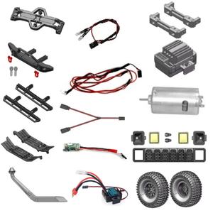 Pneus et roues RGT 1/10 RC Rock Crawler avec éclairage LED, pièces de rechange pour voiture télécommandée 86100 - Product Image 1