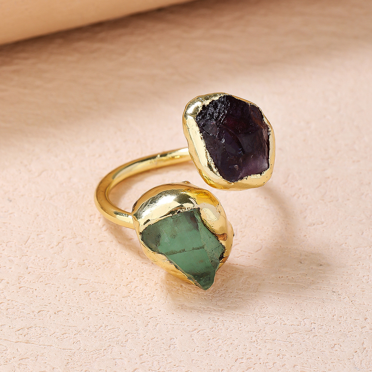 Vert fluorite + violet améthyste