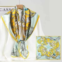 Écharpe en soie florale de qualité supérieure 90x90cm, écharpe en soie twill, style ethnique, protection solaire estivale, accessoire de mode